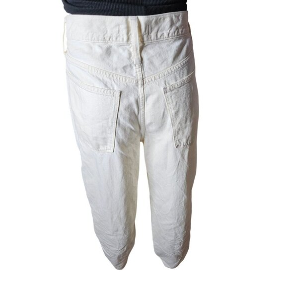 Madewell Womens Baggy Straight Jeans High Waist Size 30 Off-White Button Fly - Picture 9 of 11